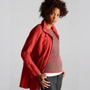 Eileen Fisher Rolled Sleeve Crinkle Hooded Jacket